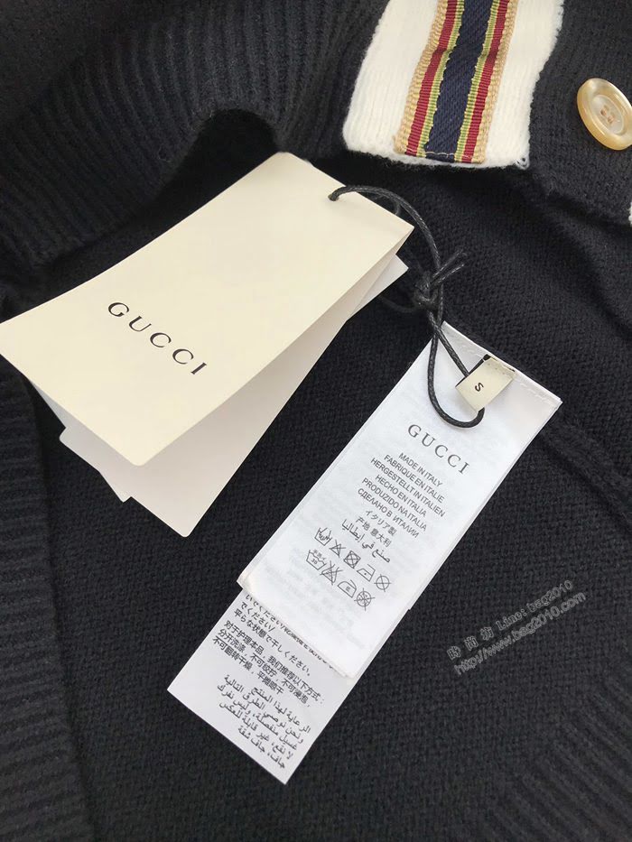 Gucci男裝 古奇2020最新爆款飾錨鉤勳章羊毛開衫外套  ydi3542